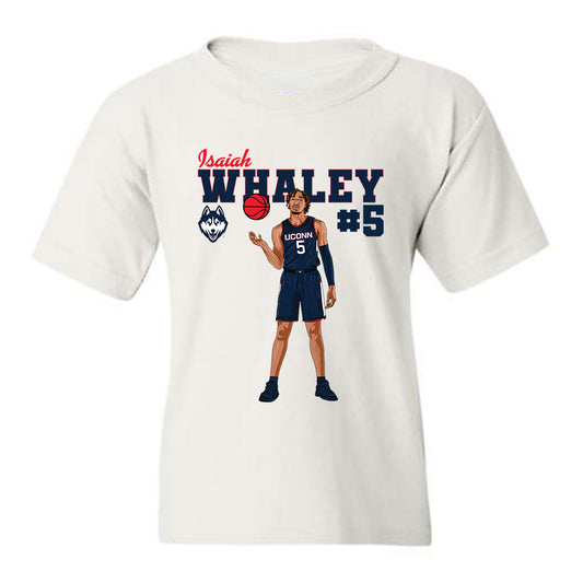 UConn - Men's Basketball Legends : Isaiah Whaley - Youth T-Shirt Individual Caricature