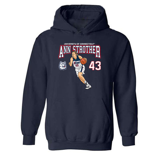 UConn - Women's Basketball Legends : Ann Strother - Hooded Sweatshirt Individual Caricature