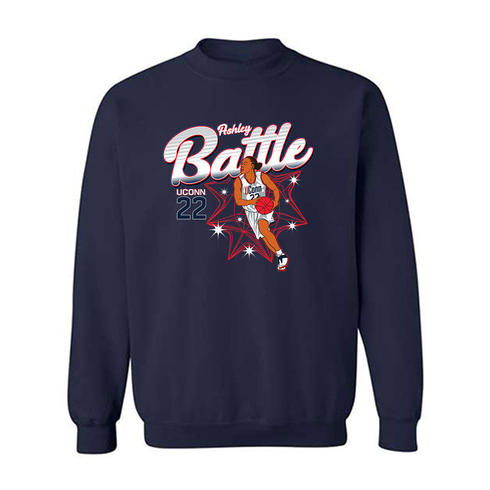 UConn - Women's Basketball Legends : Ashley Battle - Crewneck Sweatshirt Individual Caricature