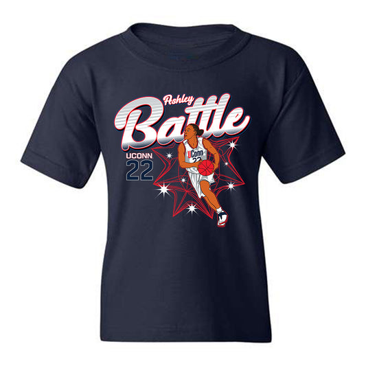 UConn - Women's Basketball Legends : Ashley Battle - Youth T-Shirt Individual Caricature