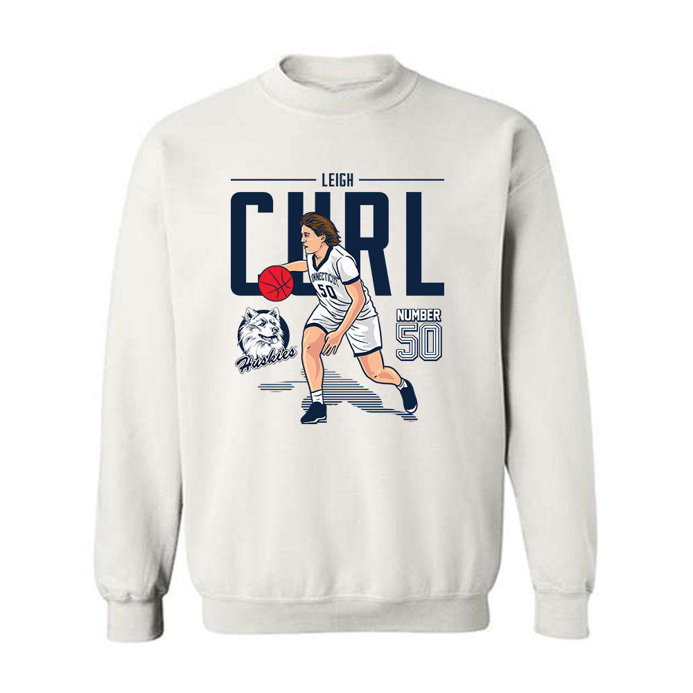 UConn - Women's Basketball Legends : Leigh Curl - Crewneck Sweatshirt Individual Caricature