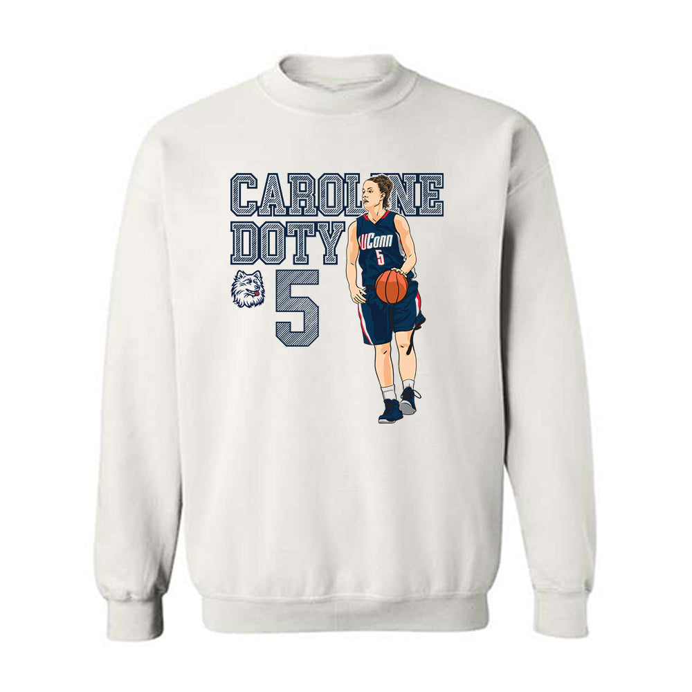 UConn - Women's Basketball Legends : Caroline Doty - Crewneck Sweatshirt Individual Caricature