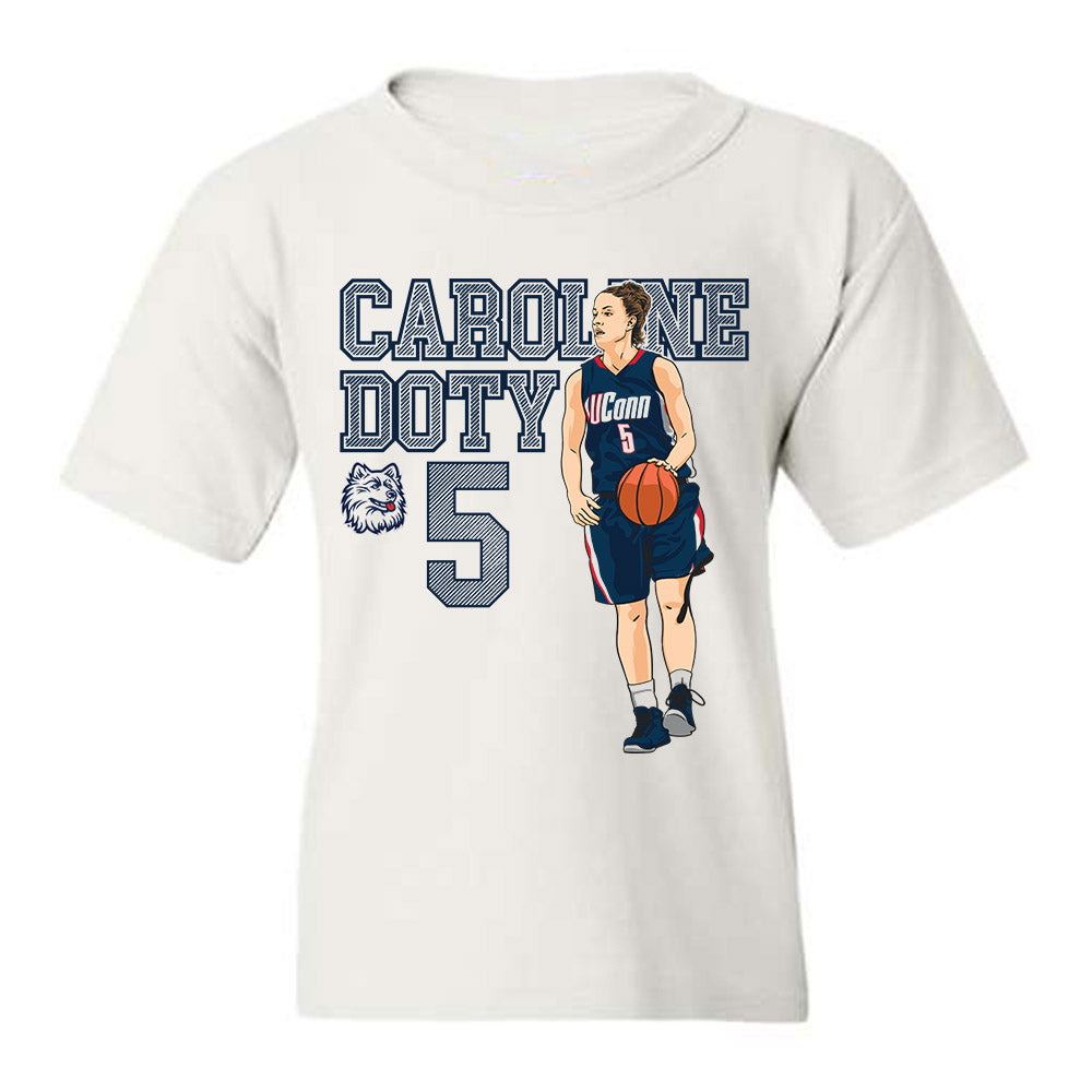 UConn - Women's Basketball Legends : Caroline Doty - Youth T-Shirt Individual Caricature