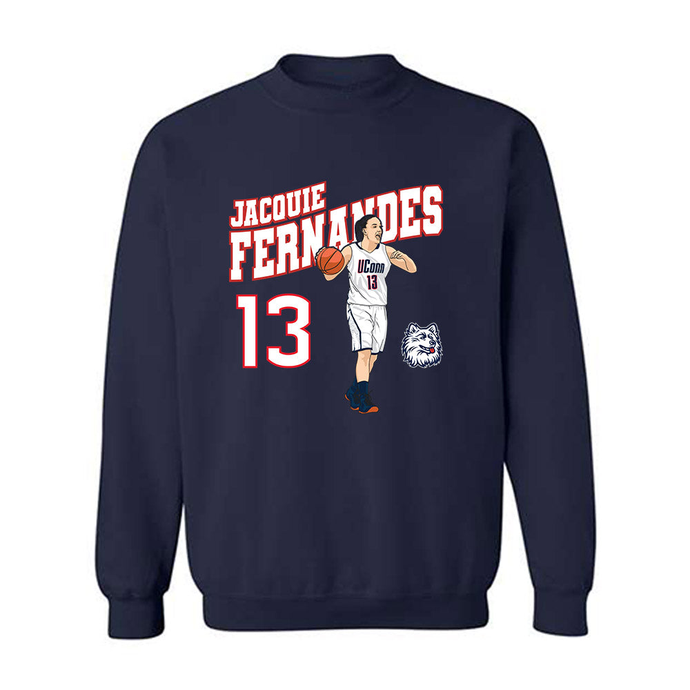 UConn - Women's Basketball Legends : Jacquie Fernandes - Crewneck Sweatshirt Individual Caricature