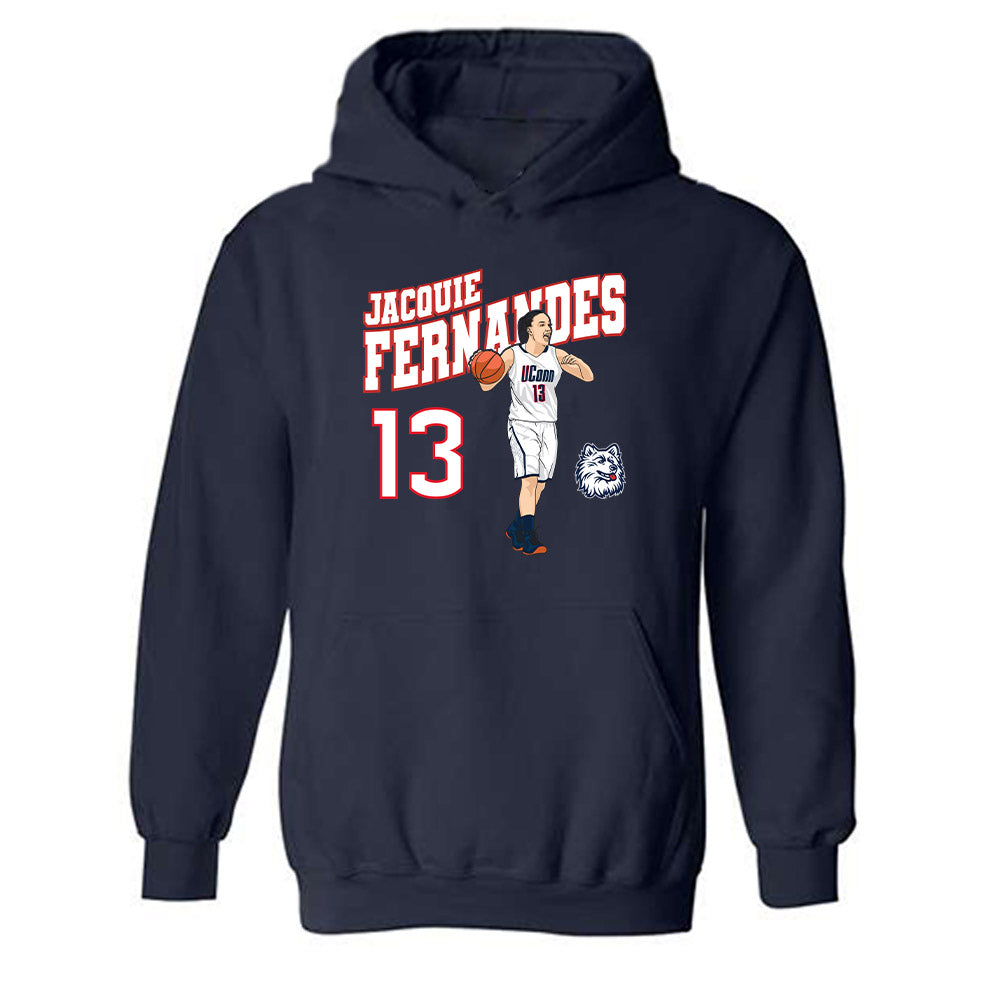 UConn - Women's Basketball Legends : Jacquie Fernandes - Hooded Sweatshirt Individual Caricature