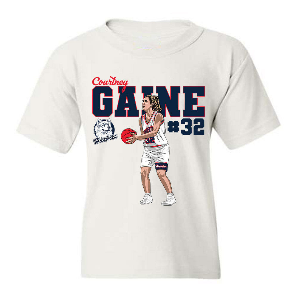 UConn - Women's Basketball Legends : Courtney Gaine - Youth T-Shirt Individual Caricature