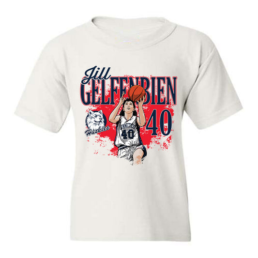 UConn - Women's Basketball Legends : Jill Gelfenbien - Youth T-Shirt Individual Caricature