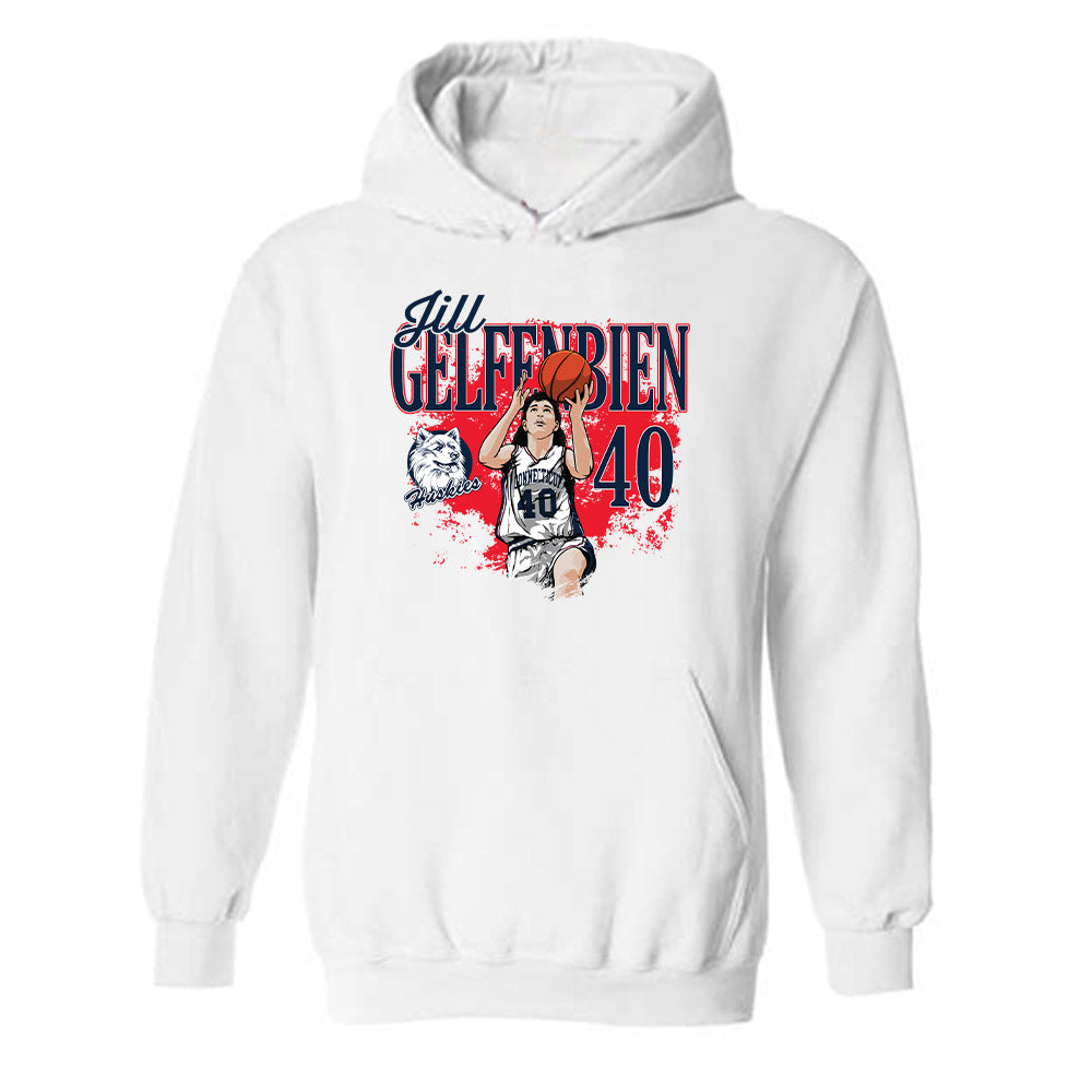 UConn - Women's Basketball Legends : Jill Gelfenbien - Hooded Sweatshirt Individual Caricature