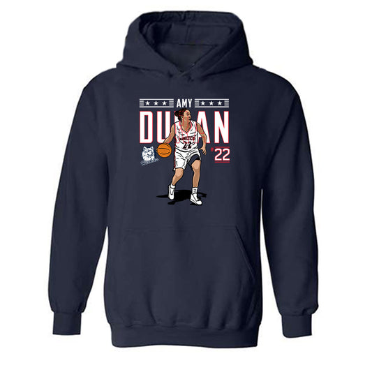 UConn - Women's Basketball Legends : Amy Duran - Hooded Sweatshirt Individual Caricature