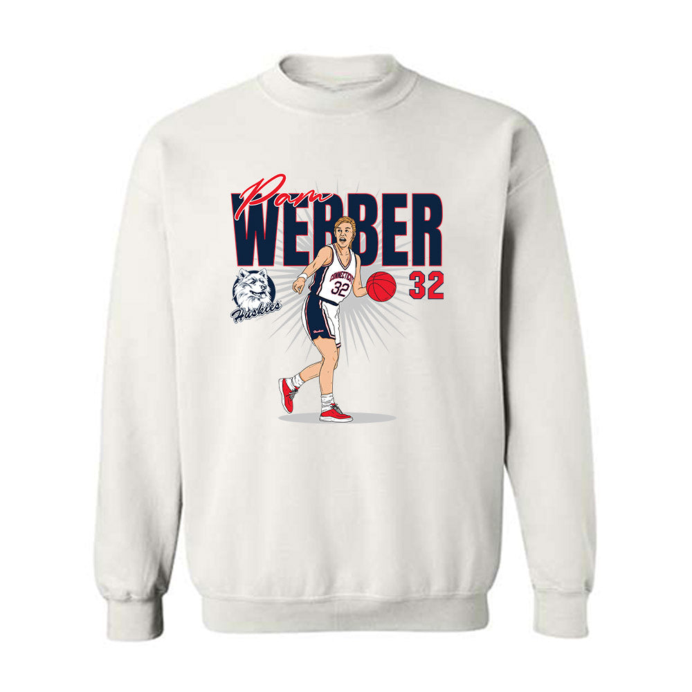 UConn - Women's Basketball Legends : Pam Webber - Crewneck Sweatshirt Individual Caricature