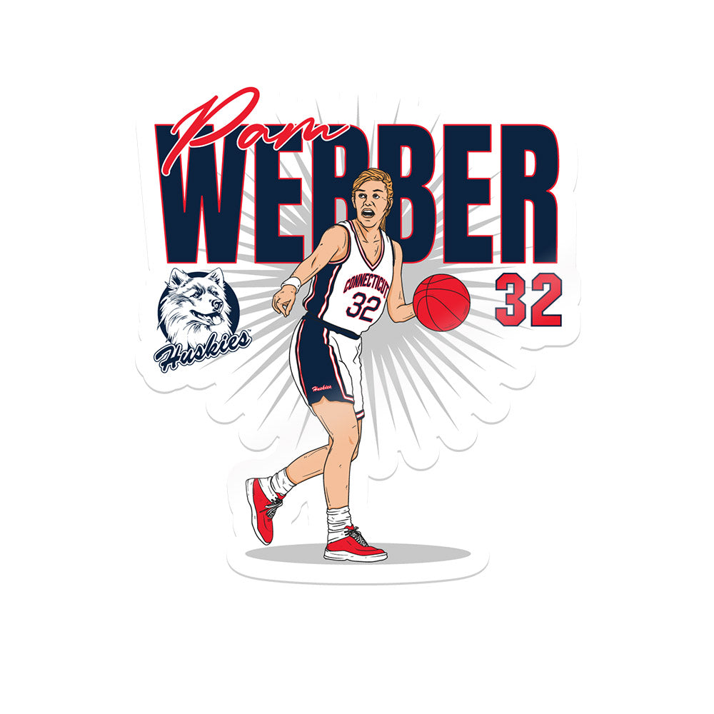 UConn - Women's Basketball Legends : Pam Webber - Sticker Individual Caricature