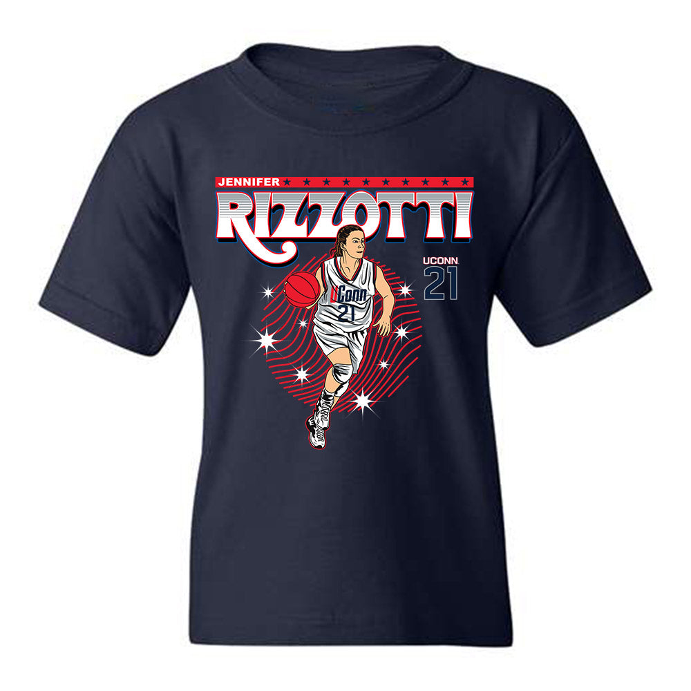 UConn - Women's Basketball Legends : Jennifer Rizzotti - Youth T-Shirt Individual Caricature