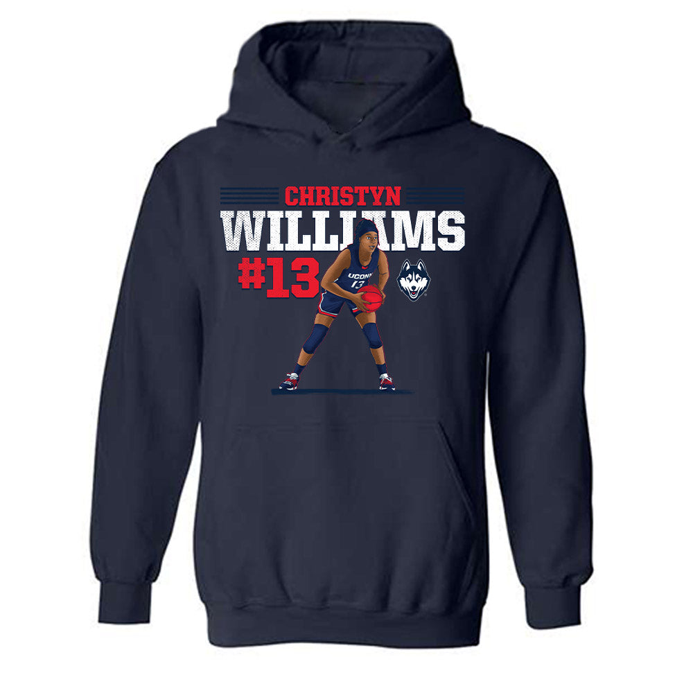 UConn - Women's Basketball Legends : Christyn Williams - Hooded Sweatshirt Individual Caricature