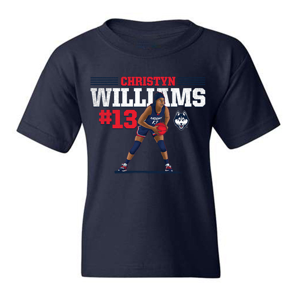 UConn - Women's Basketball Legends : Christyn Williams - Youth T-Shirt Individual Caricature