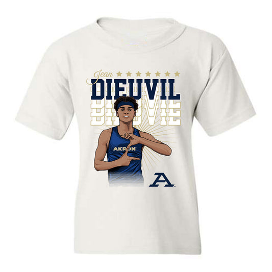 Akron - NCAA Men's Track & Field (Indoor) : Jean Dieuvil - Youth T-Shirt Player Illustration