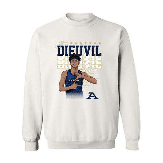 Akron - NCAA Men's Track & Field (Indoor) : Jean Dieuvil - Crewneck Sweatshirt Player Illustration