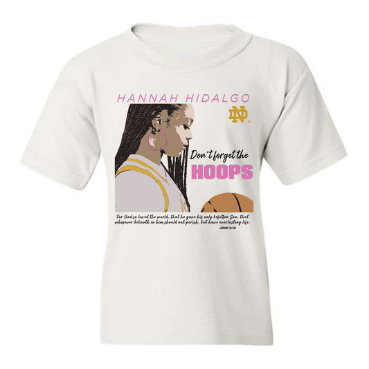 Notre Dame - NCAA Women's Basketball : Hannah Hidalgo - Youth T-Shirt Player Illustration