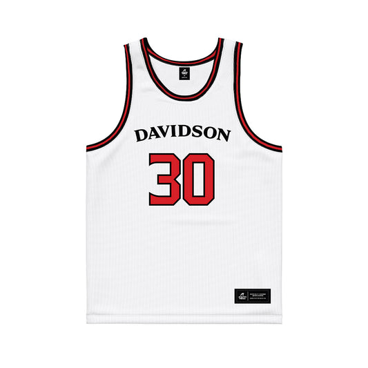 Davidson - NCAA Women's Basketball : Salie Schutz - White Basketball Jersey