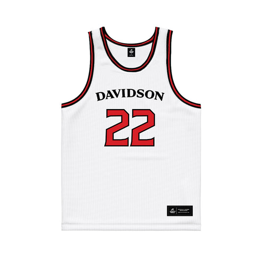 Davidson - NCAA Women's Basketball : Sylvie Jackson - White Basketball Jersey