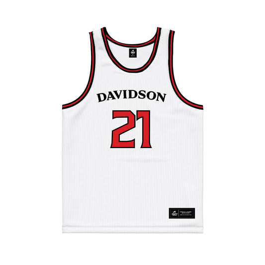 Davidson - NCAA Women's Basketball : Charlise Dunn - White Basketball Jersey