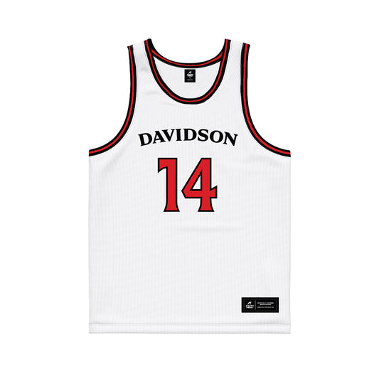 Davidson - NCAA Women's Basketball : Maddie Plank - White Basketball Jersey