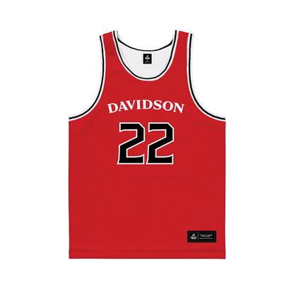 Davidson - NCAA Women's Basketball : Sylvie Jackson - Red Basketball Jersey