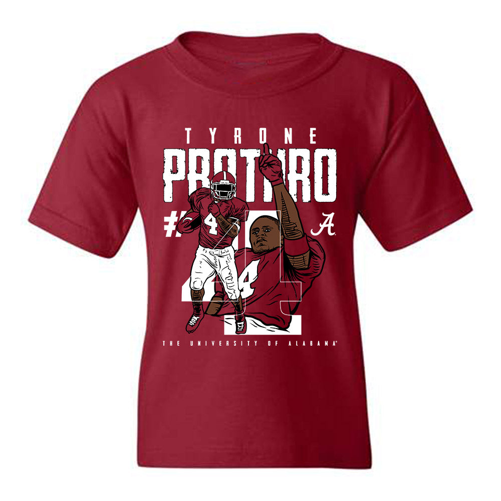 Alabama - Football Alumni : Tyrone Prothro - Youth T-Shirt Individual Caricature