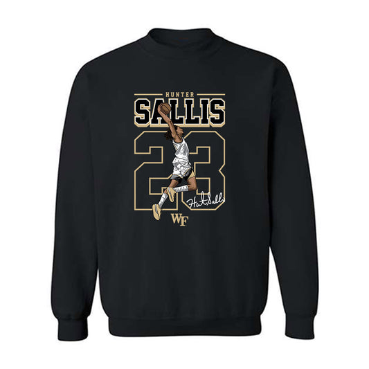 Wake Forest - NCAA Men's Basketball : Hunter Sallis - Crewneck Sweatshirt Individual Caricature