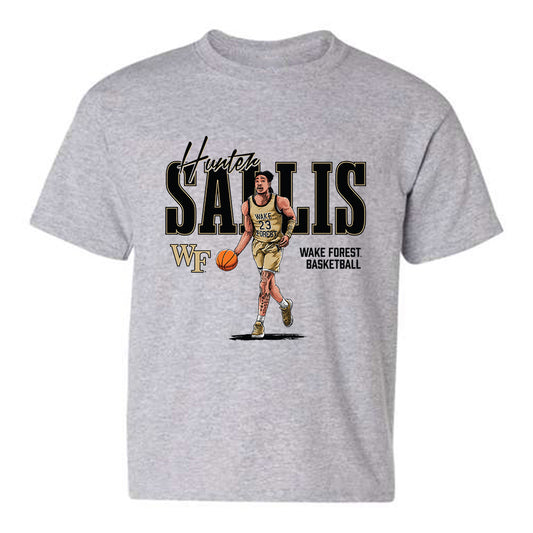 Wake Forest - NCAA Men's Basketball : Hunter Sallis - Youth T-Shirt Individual Caricature