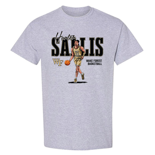 Wake Forest - NCAA Men's Basketball : Hunter Sallis - T-Shirt Individual Caricature