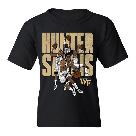 Wake Forest - NCAA Men's Basketball : Hunter Sallis - Youth T-Shirt Individual Caricature