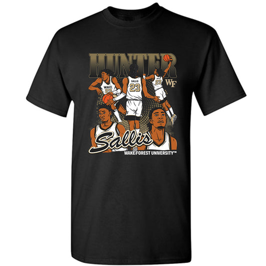 Wake Forest - NCAA Men's Basketball : Hunter Sallis - T-Shirt Individual Caricature