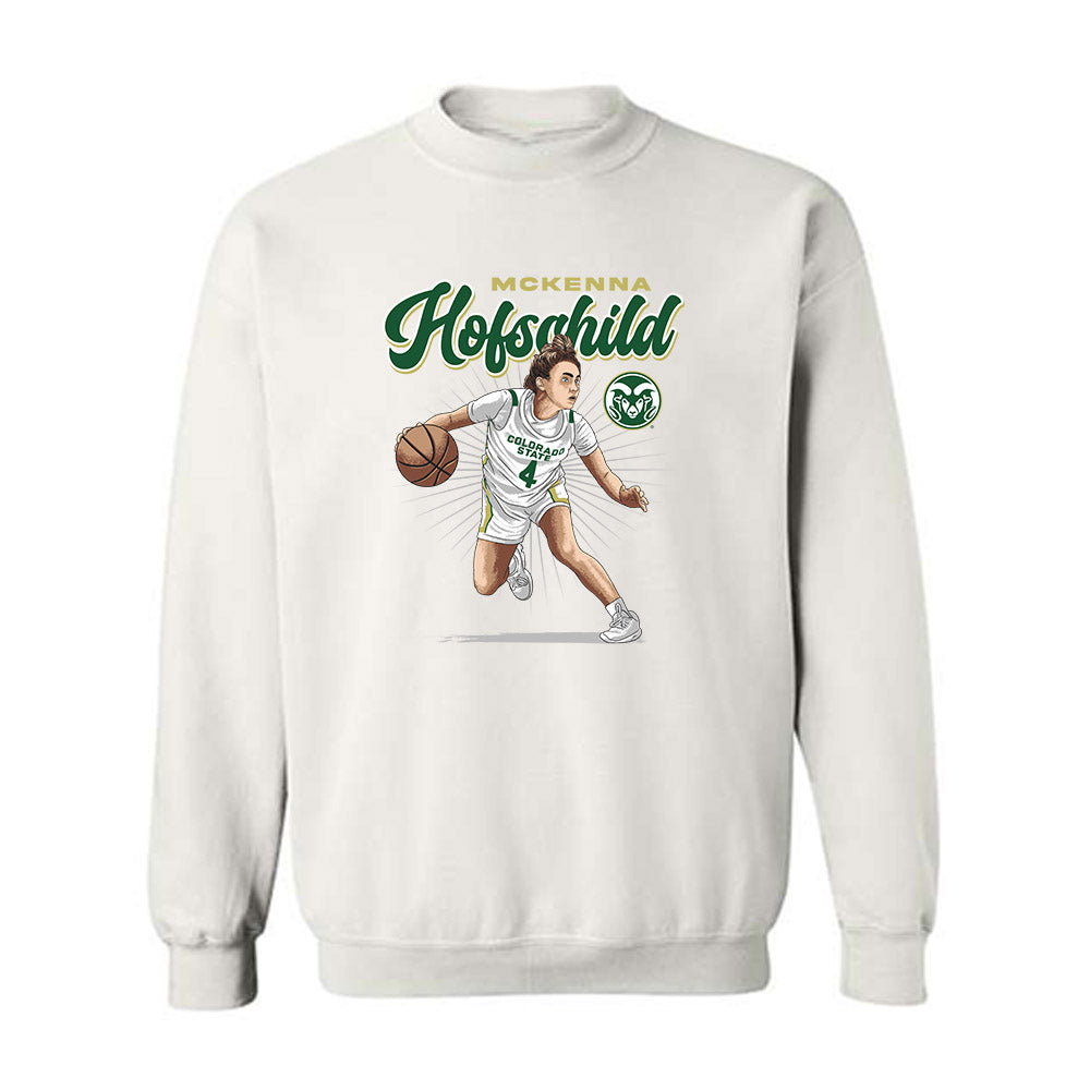Colorado State - NCAA Women's Basketball : McKenna Hofschild - Crewneck Sweatshirt Individual Caricature