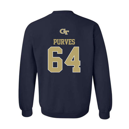 Georgia Tech - NCAA Football : Ryan Purves - Crewneck Sweatshirt Classic Shersey