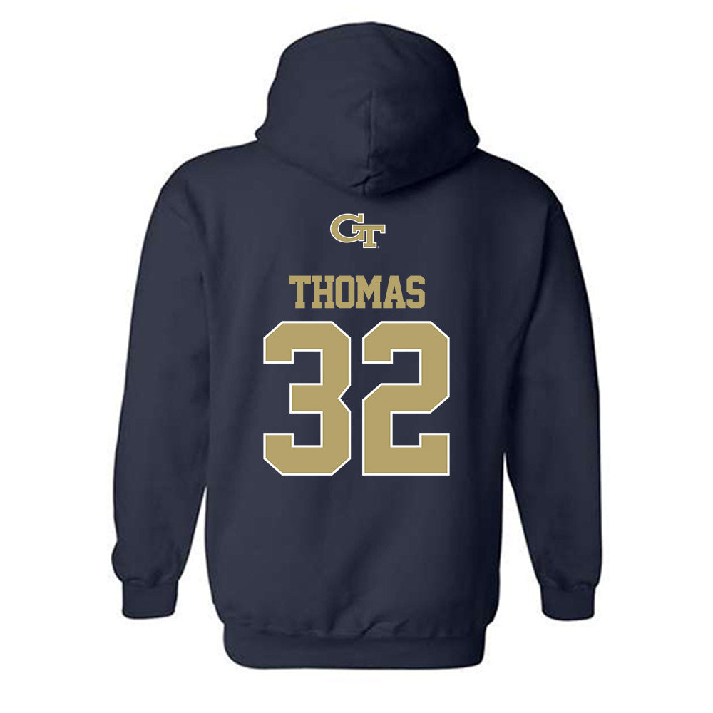 Georgia Tech - NCAA Women's Basketball : D'Asia Thomas - Hooded Sweatshirt Classic Shersey