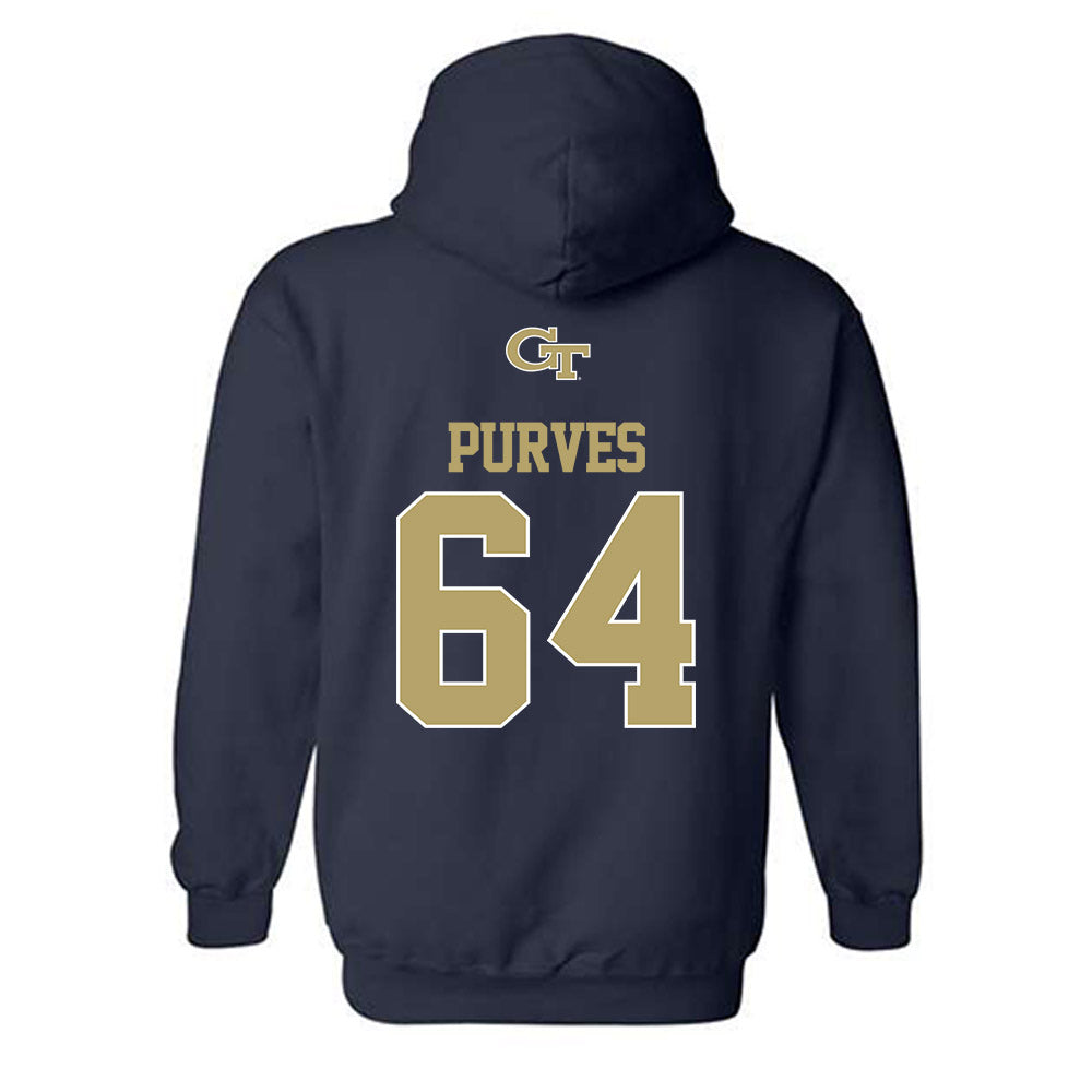Georgia Tech - NCAA Football : Ryan Purves - Hooded Sweatshirt Classic Shersey