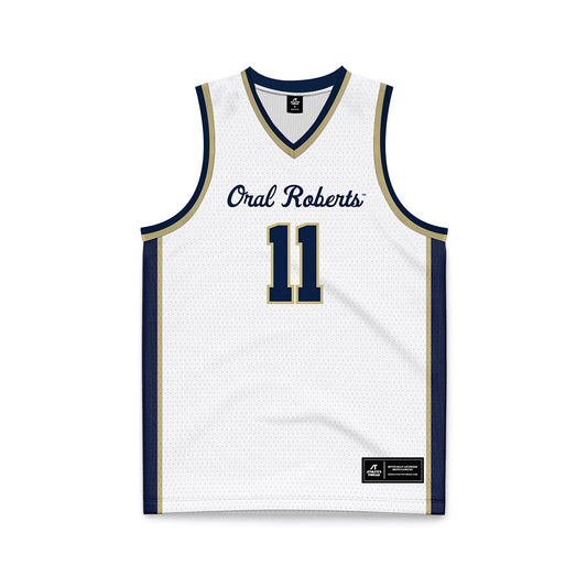 Oral Roberts - NCAA Women's Basketball : Jalei Oglesby - Basketball Jersey White