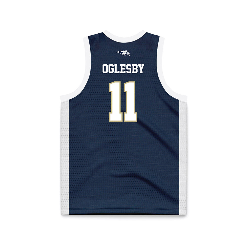 Oral Roberts - NCAA Women's Basketball : Jalei Oglesby - Basketball Jersey Navy