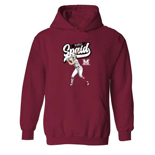 Miami of Ohio - NCAA Softball : Karli Spaid - Hooded Sweatshirt Individual Caricature