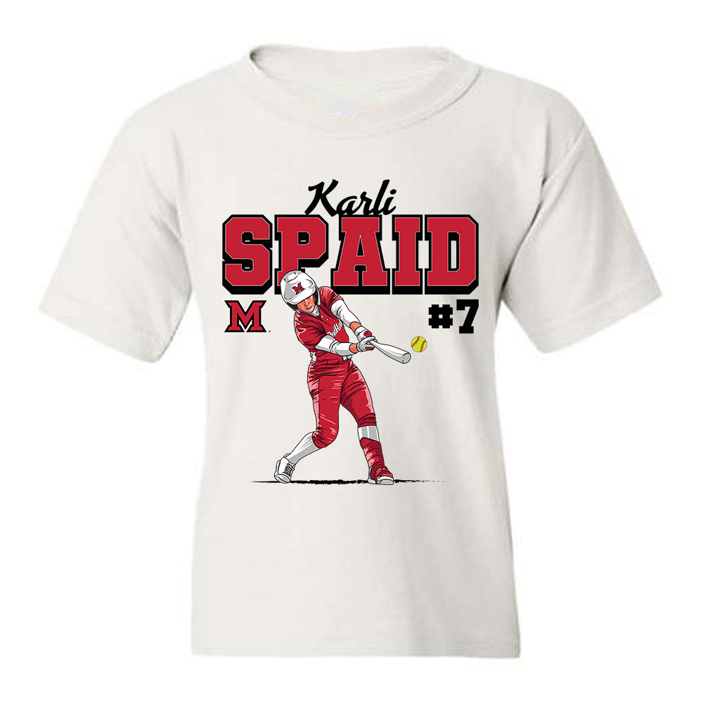 Miami of Ohio - NCAA Softball : Karli Spaid - Youth T-Shirt Individual Caricature