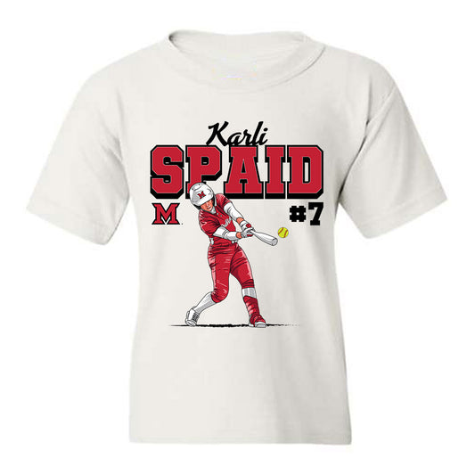 Miami of Ohio - NCAA Softball : Karli Spaid - Youth T-Shirt Individual Caricature