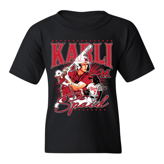 Miami of Ohio - NCAA Softball : Karli Spaid - Youth T-Shirt Player Illustration