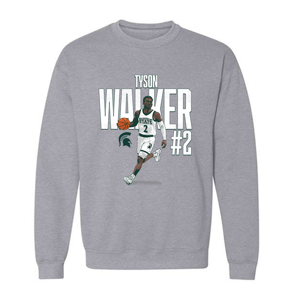 Michigan State - NCAA Men's Basketball : Tyson Walker - Crewneck Sweatshirt Individual Caricature