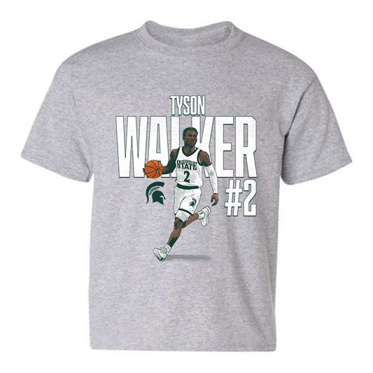 Michigan State - NCAA Men's Basketball : Tyson Walker - Youth T-Shirt Individual Caricature