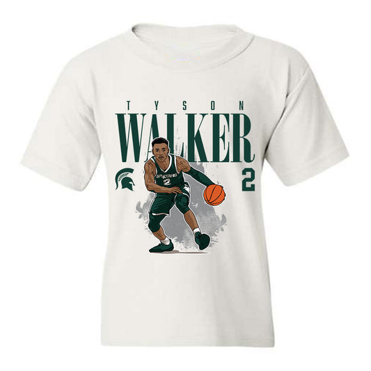 Michigan State - NCAA Men's Basketball : Tyson Walker - Youth T-Shirt Individual Caricature