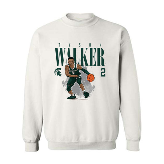 Michigan State - NCAA Men's Basketball : Tyson Walker - Crewneck Sweatshirt Individual Caricature