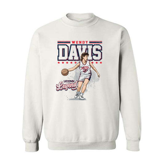 UConn - Women's Basketball Legends : Wendy Davis - Crewneck Sweatshirt Individual Caricature