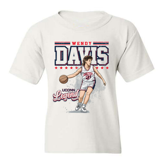 UConn - Women's Basketball Legends : Wendy Davis - Youth T-Shirt Individual Caricature