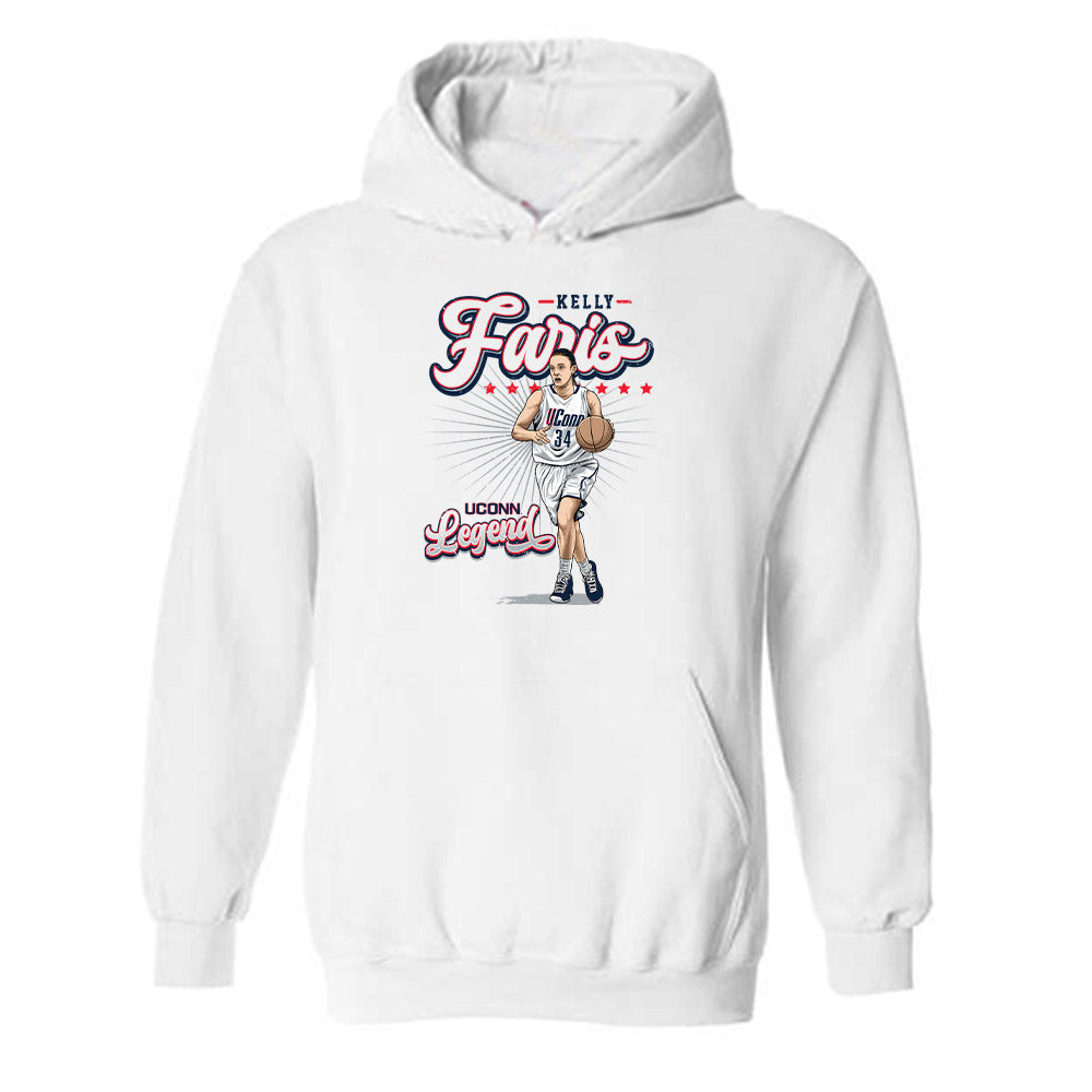 UConn - Women's Basketball Legends : Kelly Faris - Hooded Sweatshirt Individual Caricature