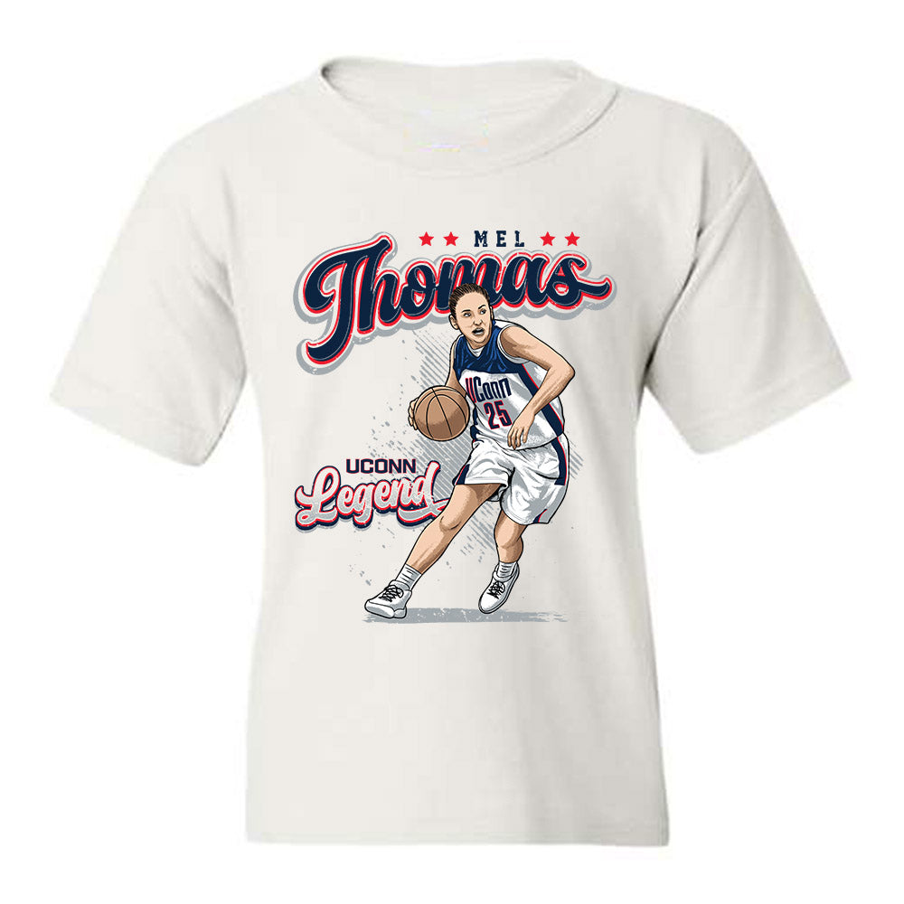 UConn - Women's Basketball Legends : Mel Thomas - Youth T-Shirt Individual Caricature